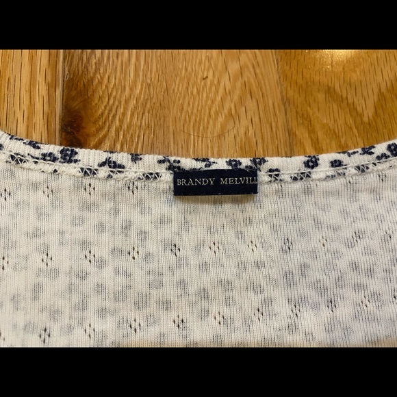 BRANDY MELVILLE FLORAL BUTTON UP RUFFLE TOP - Picture 5 of 6